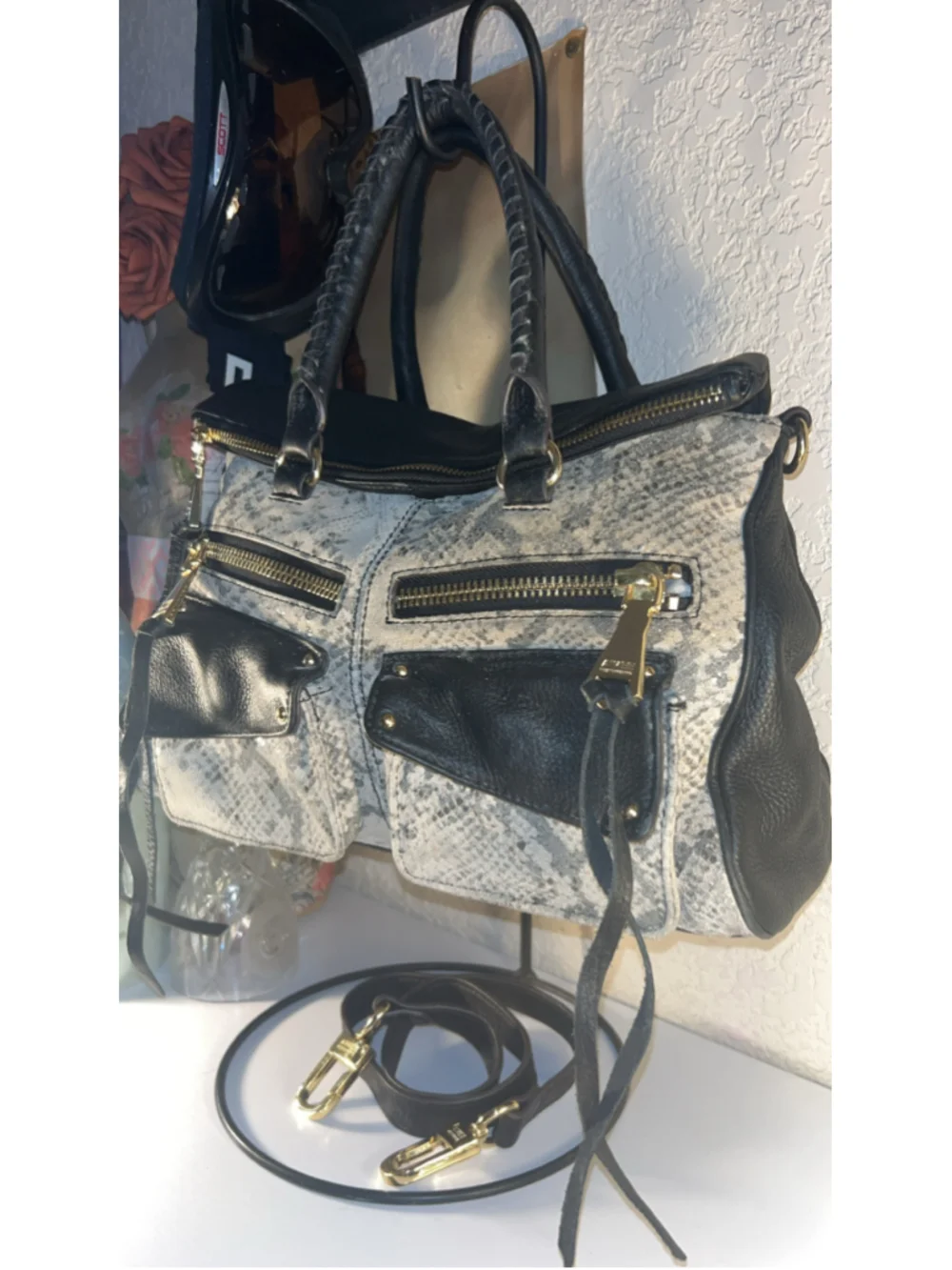 Women's Aimee Kestenberg Satchel Bag One Size Black Grey